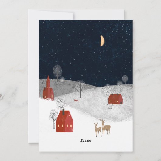 伝統的1素朴枚の写真Winter Merry Chrimas シーズンカード (裏面)