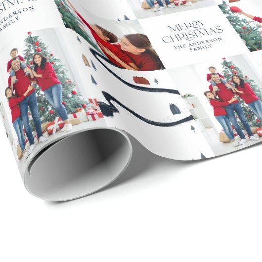 伝統的2素朴枚の写真Winter Merry Chrimas ラッピングペーパー (ロールコーナー)