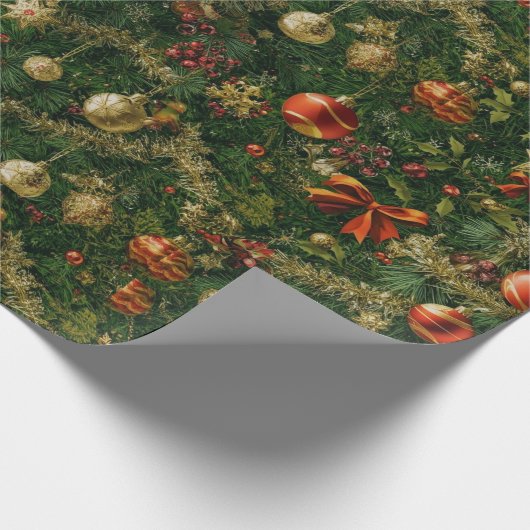 伝統的/クラシッククリスマス紙 ラッピングペーパー (角)