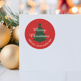 伝統的-クラシック赤カスタムクリスマス ラウンドシール