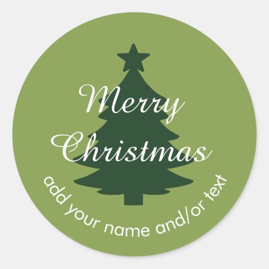伝統的 – ソフトグリーンカスタムクリスマスシール ラウンドシール (正面)