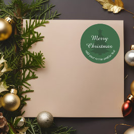 伝統的 – ダークグリーンカスタムクリスマスシール ラウンドシール
