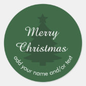 伝統的 – ダークグリーンカスタムクリスマスシール ラウンドシール (正面)
