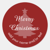 伝統的 – ダークレッドカスタムクリスマスシール ラウンドシール (正面)