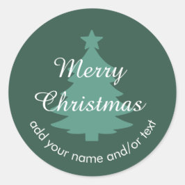 伝統的 -ティール（緑がかった色）グリーンカスタムクリスマスシール ラウンドシール
