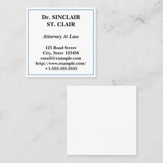 伝統的、プロフェッショナル名刺 スクエア名刺 (正面/裏面)