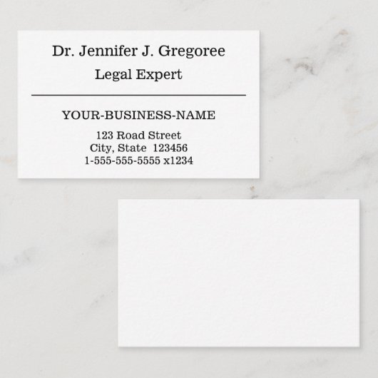 伝統的、プロフェッショナル弁護士名刺 名刺 (正面/裏面)