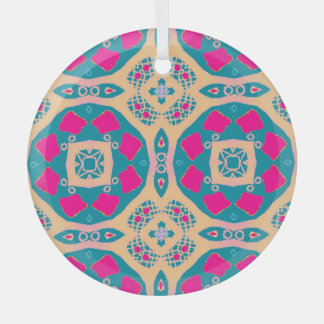 伝統的,ペルーのパッチワーク,タイル模様 ガラスオーナメント