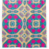 伝統的,ペルーのパッチワーク,タイル模様 シャワーカーテン (正面)