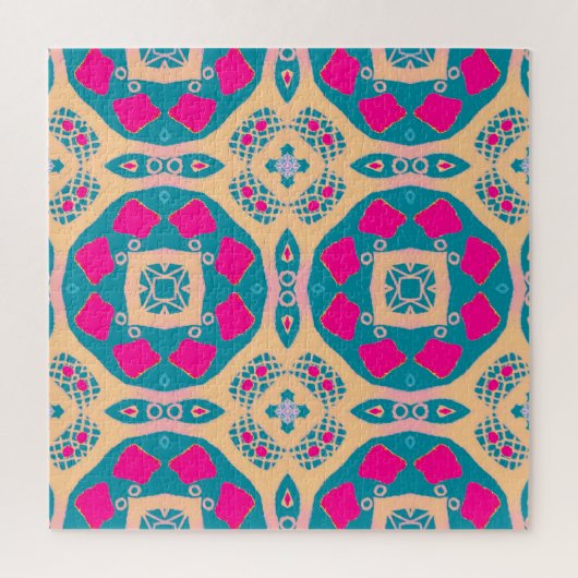 伝統的，ペルーのパッチワーク，タイル模様 ジグソーパズル (縦)