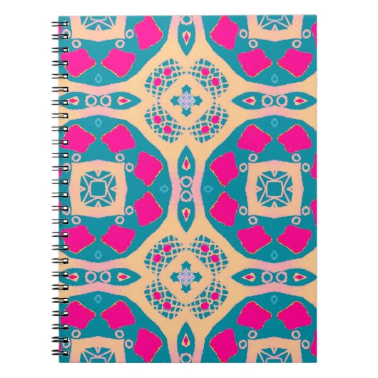 伝統的，ペルーのパッチワーク，タイル模様 ノートブック (正面)