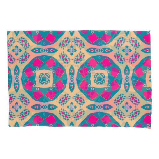 伝統的，ペルーのパッチワーク，タイル模様 枕カバー (正面)