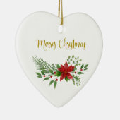 伝統的&ポエレガントインセッティアクリスマスリース セラミックオーナメント (右)