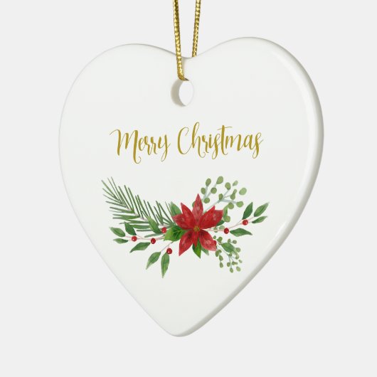 伝統的&ポエレガントインセッティアクリスマスリース セラミックオーナメント (左)