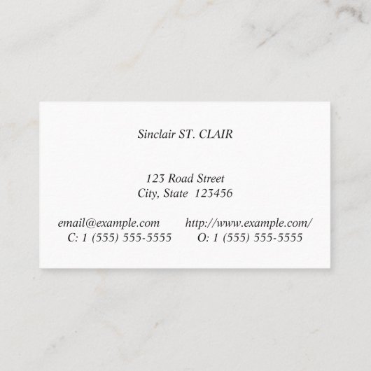 伝統的、ヴィンテージ、およびクラシックビジネス・カード 名刺 (裏面)