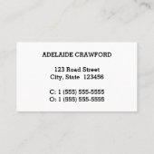 伝統的、ヴィンテージ、プロフェッショナル名刺 名刺 (裏面)