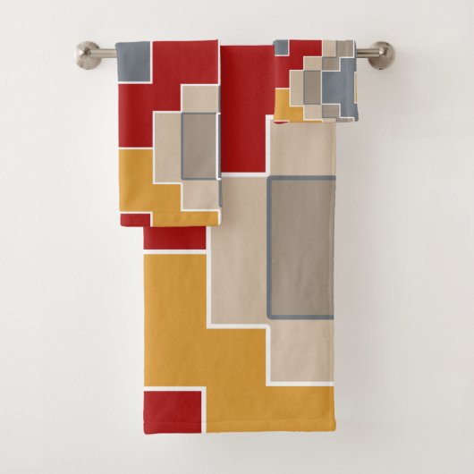 伝統的,幾何エレガント,モダンパターン バスタオルセット (インサイチュ)