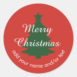 伝統的 – 明るい赤カスタムのクリスマス ラウンドシール