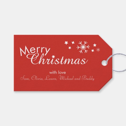 伝統的 – 明るい赤 – カスタマイズ可能なギフトラベル ギフトタグ (正面(横))