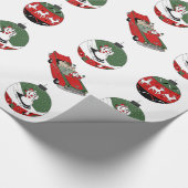 伝統的 -雪だるま – 白 ラッピングペーパー (角)