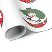 伝統的 -雪だるま – 白 ラッピングペーパー (ロールコーナー)