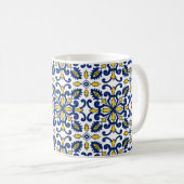 伝統的Azulejo Nikeaポルトガルのシームレスタイル コーヒーマグカップ (正面右)