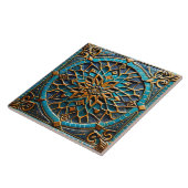 伝統的AzureとOrangeのセラミックアート タイル (側面)