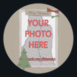 伝統的Christmas Customizable Photo Gift ラウンドシール<br><div class="desc">スタイル伝統的のクリスマスギフトは、自分の写真で完全にカスタマイズ可能なn個の個人のクリスマスギフトユニークを作る。 sgb01</div>