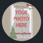 伝統的Christmas Customizable Photo Gift ラウンドシール<br><div class="desc">スタイル伝統的のクリスマスギフトは、自分の写真で完全にカスタマイズ可能なn個の個人のクリスマスギフトユニークを作る。 sgb01</div>