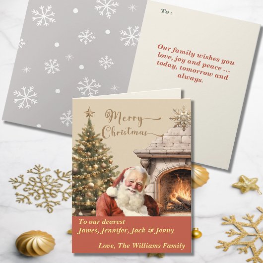 伝統的Christmas Santa Claus編集可能 カード