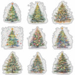 伝統的Christmas Tree Stickersコレクション シール<br><div class="desc">ヴィンテージノルディカのビニールステッカーで、時代を超越した休日の伝統の暖かさを体験。居心地が良いが壮大なクリスマスツリーを描いた水ユニーク色のシールは、クラシックのホールマークポストカードの思い出を描く。</div>