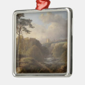 伝統的Derbyshire Countyの英語の風景 メタルオーナメント (左)