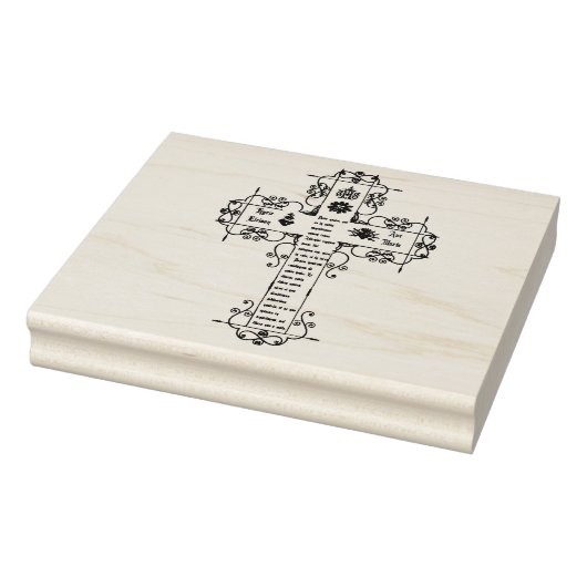 伝統的IHSカトリック祈りの言葉クロス ラバースタンプ (スタンプ)