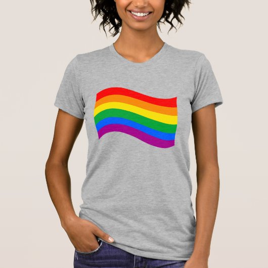 伝統的LGBTQ+プライドフラッグ Tシャツ (正面)