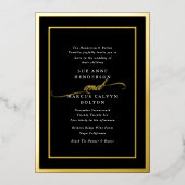 伝統的Premium書道金ゴールドフレ結婚ーム 箔招待状 (正面)