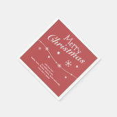 伝統的Warm Red – クリスマスナプキン スタンダードカクテルナプキン (角)