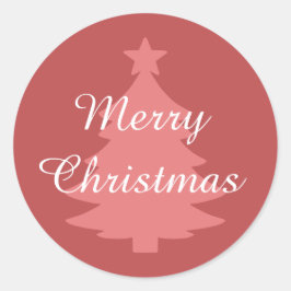 伝統的Warm Red - Merry Christmasステッカー ラウンドシール