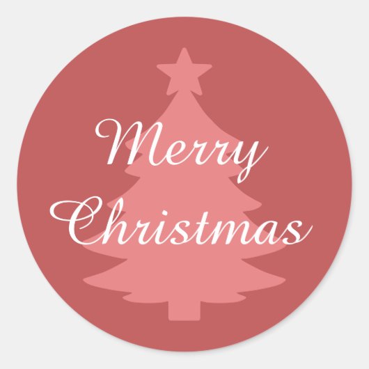 伝統的Warm Red - Merry Christmasステッカー ラウンドシール (正面)
