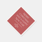伝統的Warm Red - Merry Christmasナプキン スタンダードカクテルナプキン (角)
