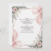 伝統赤面フローラ結婚リボン 招待状 (裏面)