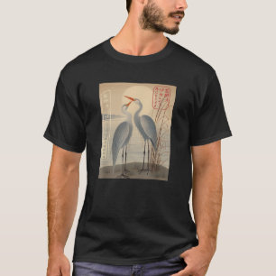 伝統鶴の浮世絵日本Tシャツ Tシャツ