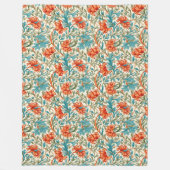 伝統-インスパイアウィリアムモリス洗練 フリースブランケット (正面)