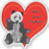 伝言付きパンダ シール (正面)