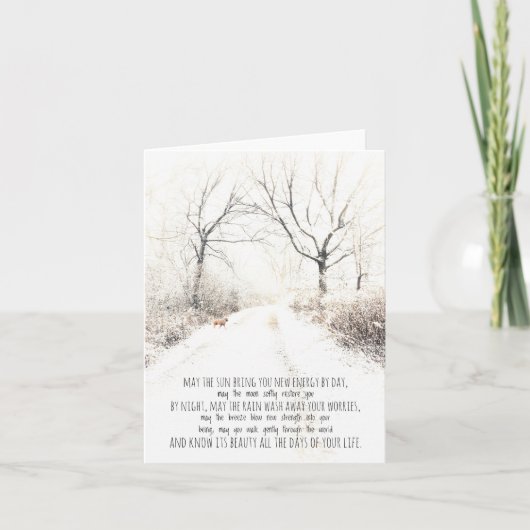 伝言、犬と雪 サンキューカード (正面)