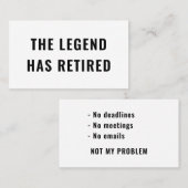 伝説おもしろいが持っている引退ギャグのユーモア退職した 名刺 (正面/裏面)