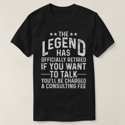 伝説おもしろいは正式にギフト退職した退職者M Tシャツ (デザイン正面)