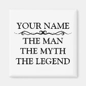 伝説おもしろいパーソナライズされたの神話の男 マグネット (正面)