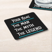 伝説が個人化した神話のカスタマイズ人 スクエアペーパーコースター (アングル)