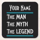 伝説が個人化した神話のカスタマイズ人 スクエアペーパーコースター (正面)