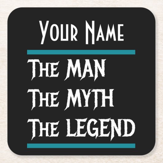 伝説が個人化した神話のカスタマイズ人 スクエアペーパーコースター (正面)